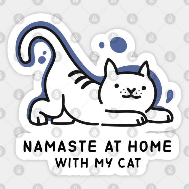 NAMASTE AT HOME WITH MY CAT Sticker by YaiVargas